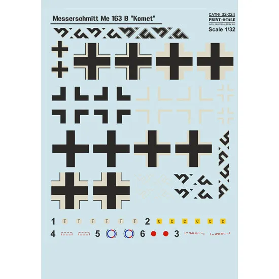 Me-163 B The complete set 2 leaf 1/32 Print Scale 32-024