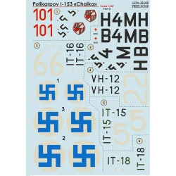 Decal Polikarpov I-153 Chaika Part 2 (1.5 leaf) 1/32 Print Scale 32-026