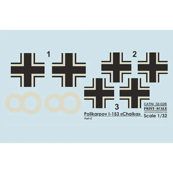 Decal Polikarpov I-153 Chaika Part 2 (1.5 leaf) 1/32 Print Scale 32-026