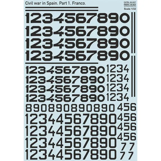 Decal Civil War in Spain. Franco 1/32 Print Scale 32-027