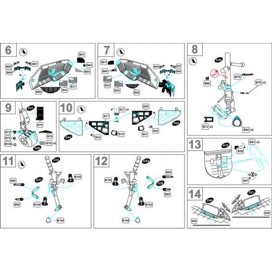 Detailing Set MiG-25 Wheel bays 1/72 Metallic Details MD7212