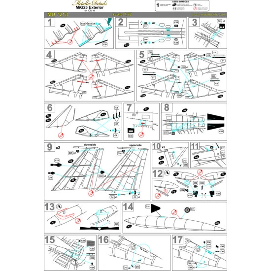 Detailing Set for MiG-25 Exterior 1/72 Metallic Details MD7213 Detailing Set for MiG-25 Exterior 1/72 Metallic Details MD7213