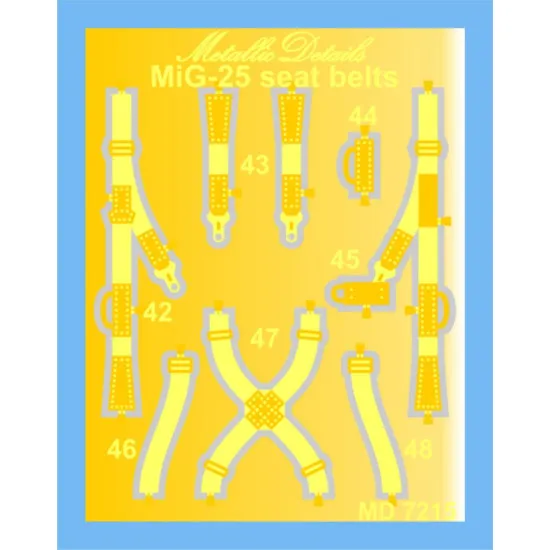 Detailing Set for MiG-25 Seat belts 1/72 Metallic Details MD7215