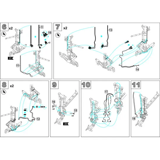 Su-34 Detailing set for landing gears 1/48 Metallic Details MD4832