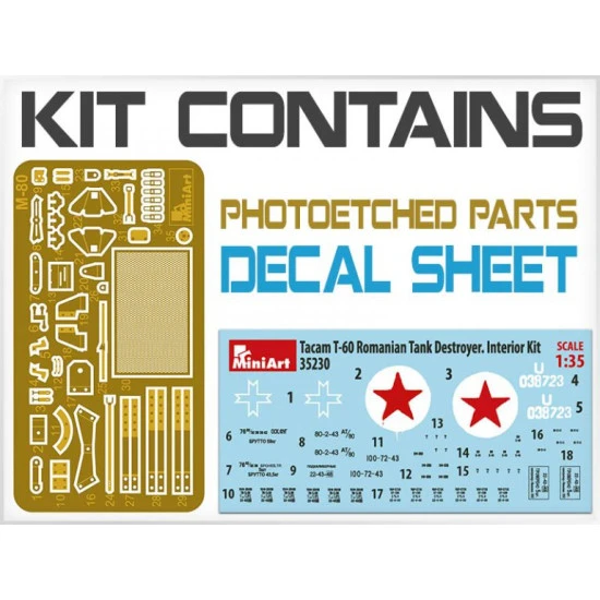 Miniart 35230 - 1/35 TACAM T-60 ROMANIAN TANK DESTROYER. INTERIOR KIT