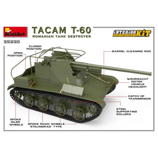 Miniart 35230 - 1/35 TACAM T-60 ROMANIAN TANK DESTROYER. INTERIOR KIT