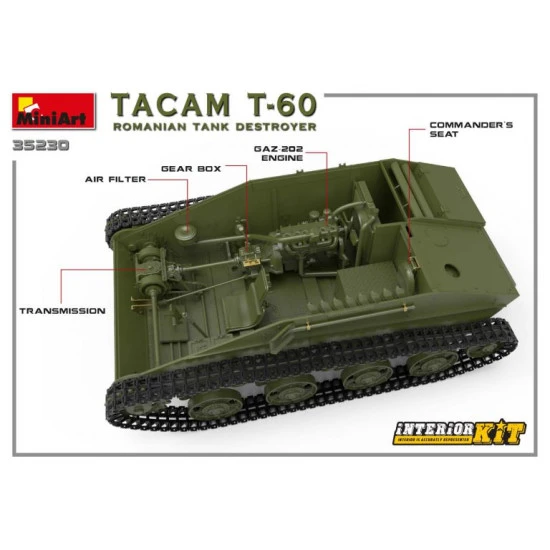 Miniart 35230 - 1/35 TACAM T-60 ROMANIAN TANK DESTROYER. INTERIOR KIT