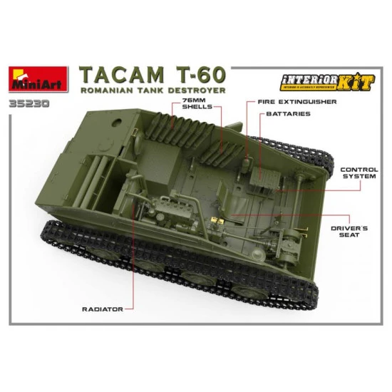 Miniart 35230 - 1/35 TACAM T-60 ROMANIAN TANK DESTROYER. INTERIOR KIT