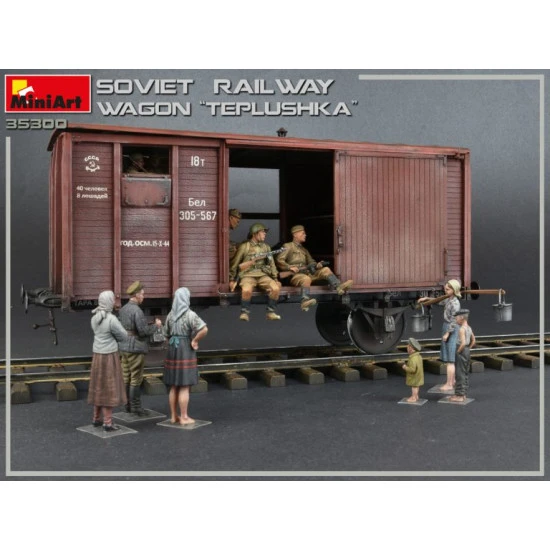 Miniart 35300 - 1/35 SOVIET RAILWAY WAGON TEPLUSHKA Model kit