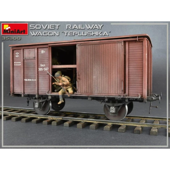 Miniart 35300 - 1/35 SOVIET RAILWAY WAGON TEPLUSHKA Model kit