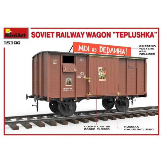 Miniart 35300 - 1/35 SOVIET RAILWAY WAGON TEPLUSHKA Model kit