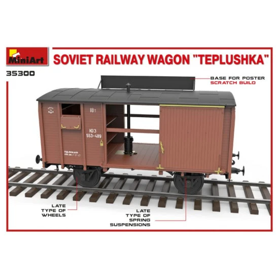 Miniart 35300 - 1/35 SOVIET RAILWAY WAGON TEPLUSHKA Model kit