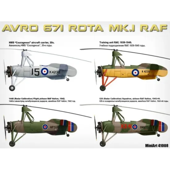 Us Stock Miniart 41008 Avro 671 Rota Mk.i Raf Plastic Models Kit 1/35 Scale