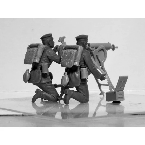 ICM 35711 - 1/35 WWI German MG08 MG Team (2 figures), scale plastic model kit
