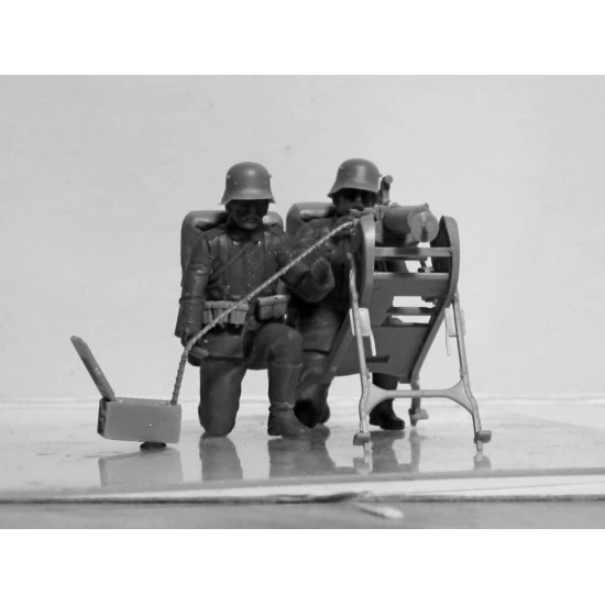 ICM 35711 - 1/35 WWI German MG08 MG Team (2 figures), scale plastic model kit