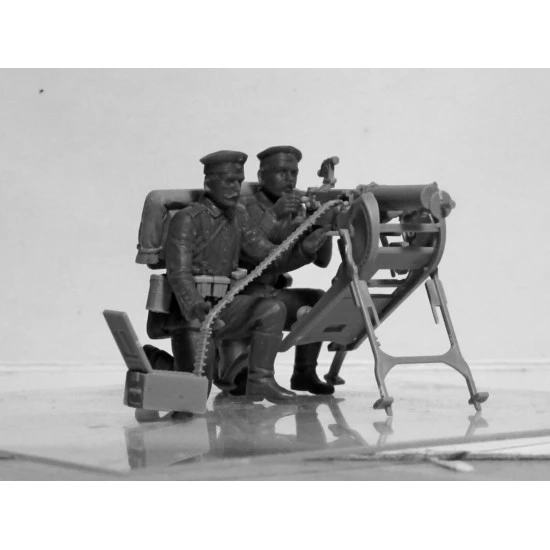 ICM 35711 - 1/35 WWI German MG08 MG Team (2 figures), scale plastic model kit