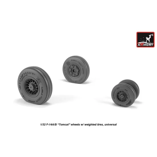 Armory AW32309 - 1/32 F-14 Tomcat early type wheels w/ weighted tires