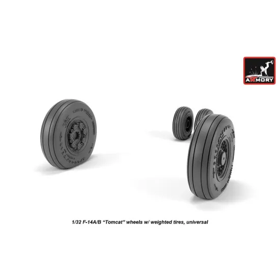 Armory AW32309 - 1/32 F-14 Tomcat early type wheels w/ weighted tires