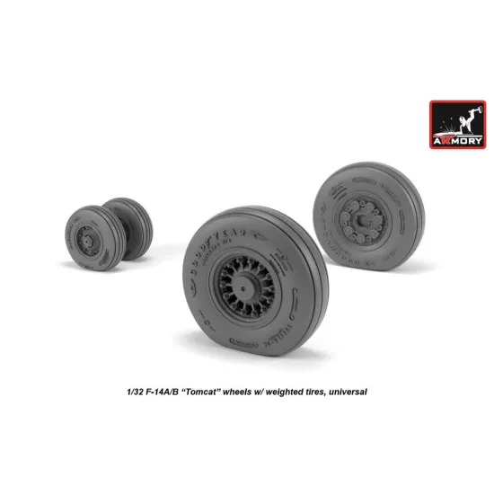Armory AW32309 - 1/32 F-14 Tomcat early type wheels w/ weighted tires