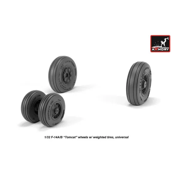 Armory AW32310 - 1/32 1/32 F-14 Tomcat late type wheels w/ weighted tires Armory AW32310 - 1/32 1/32 F-14 Tomcat late type wheels w/ weighted tires