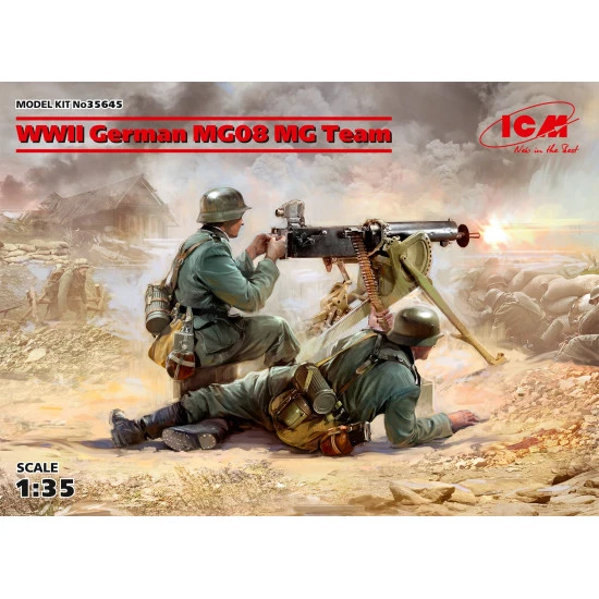 ICM 35645 - 1/35 German machine gun calculation with MG08, World War II