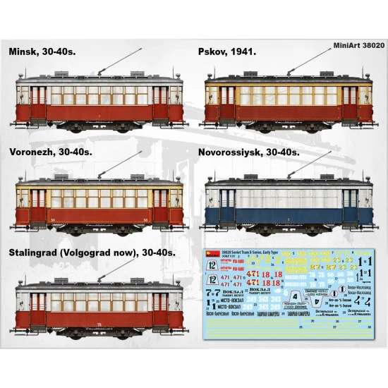 Miniart 38020 - 1/35 Soviet Tram Series-X (Early Type) Scale Model Kit