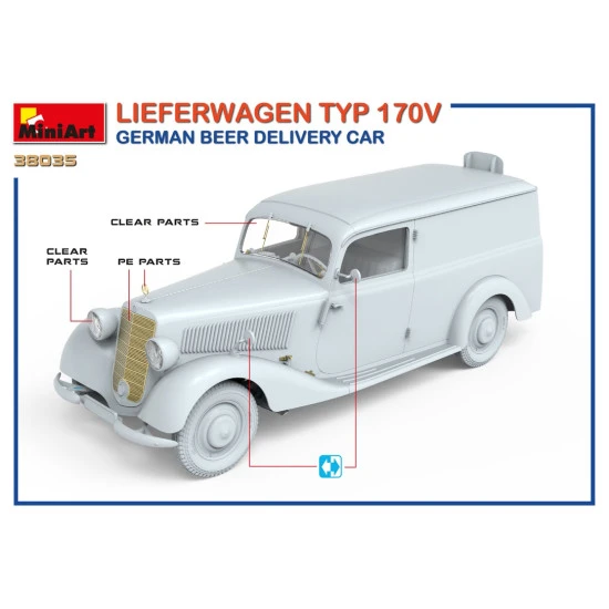 Miniart 38035 - 1/35 Mercedes-Benz delivery truck 170V (German beer delivery)