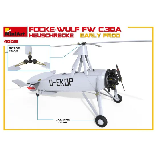 Miniart 41012 - 1/35 Reconnaissance gyroplane Focke Wulf FW C.30A Grasshopper