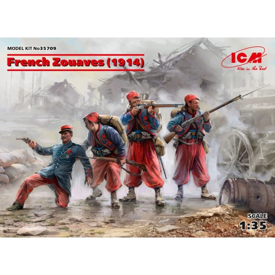 ICM 35709 - 1/35 French Zouaves (1914) (4 figures) (100 new models) plastic kit