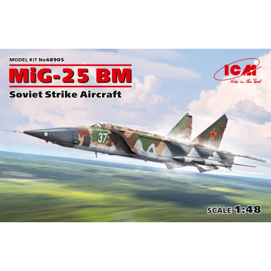 ICM 48905 - 1/48 MiG-25 BM Soviet Strike Aircraft Plane Model Kit Aircraft scale