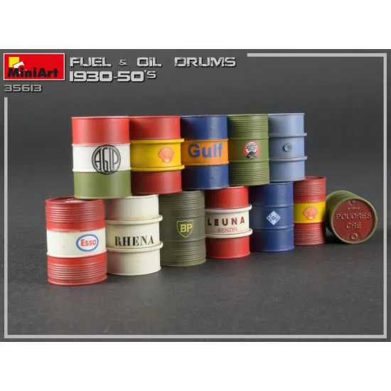 Miniart 35613 - FUEL & OIL DRUMS 1930-50s. World War II. 1/35