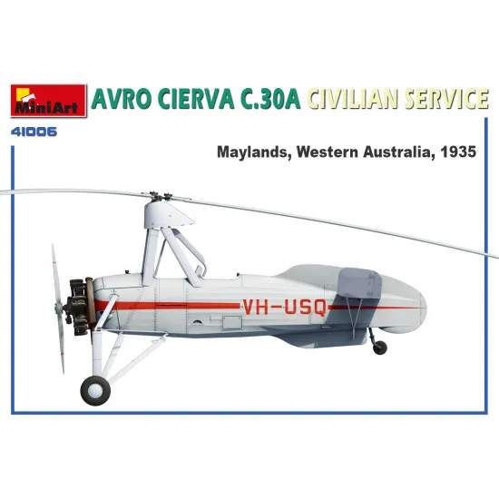 Miniart 41006 - 1/35 AVRO CIERVA C.30A CIVILIAN SERVICE Scale Plastic Models Kit