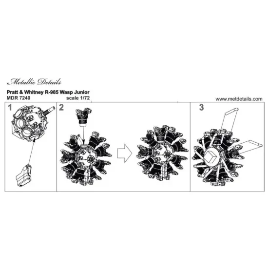 Metallic Details Mdr7240 1/72 Pratt And Whitney R-985 Wasp Junior