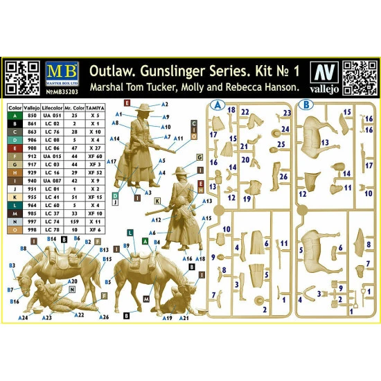 Master Box 35203 - 1/35 Marshal Tom Tucker, Molly and Rebecca Hanson.