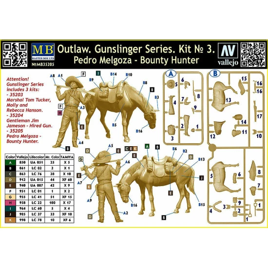 Master Box 35205 - 1/35 Pedro Melgoza - Bounty Hunter. Gunslinger series.