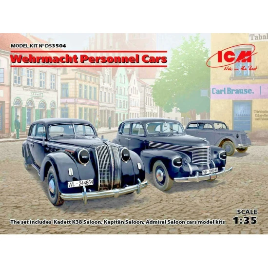 ICM DS3504 - 1/35 Wehrmacht Personnel Cars (Kadett K38 Saloon, Kapitan Saloon)