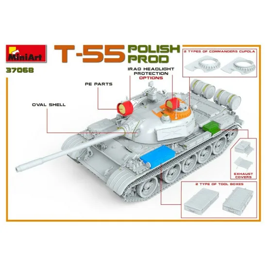 Miniart 37068 - 1/35 Soviet Medium Tank T-55A Early Mod. 1965 Plastic Model Kit