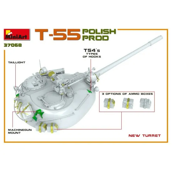 Miniart 37068 - 1/35 Soviet Medium Tank T-55A Early Mod. 1965 Plastic Model Kit