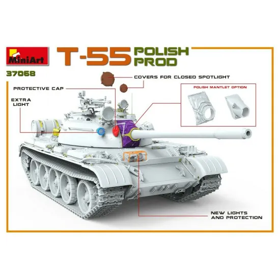 Miniart 37068 - 1/35 Soviet Medium Tank T-55A Early Mod. 1965 Plastic Model Kit