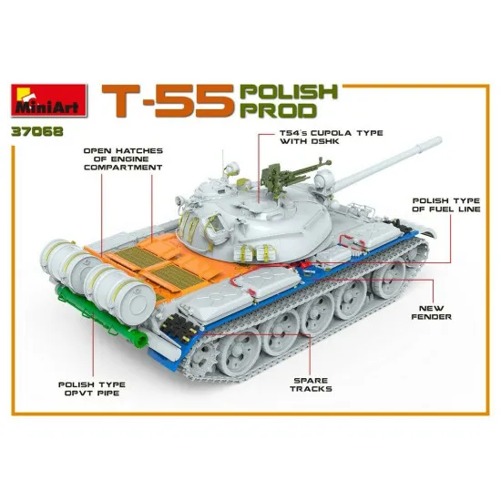 Miniart 37068 - 1/35 Soviet Medium Tank T-55A Early Mod. 1965 Plastic Model Kit