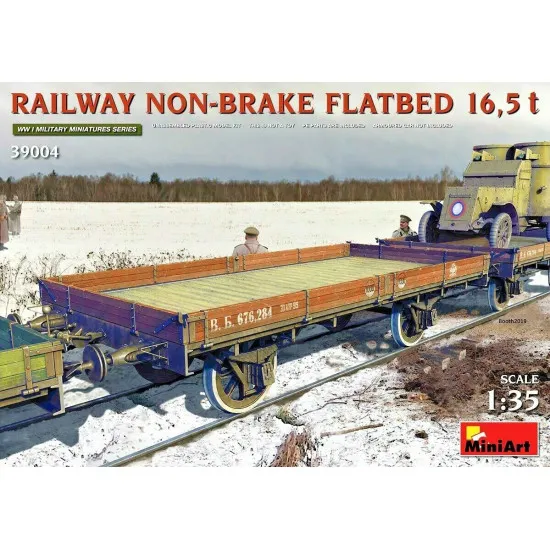 Miniart 39004 - 1/35 Railway non-brake Platform 16.5t. Plastic Model Kit