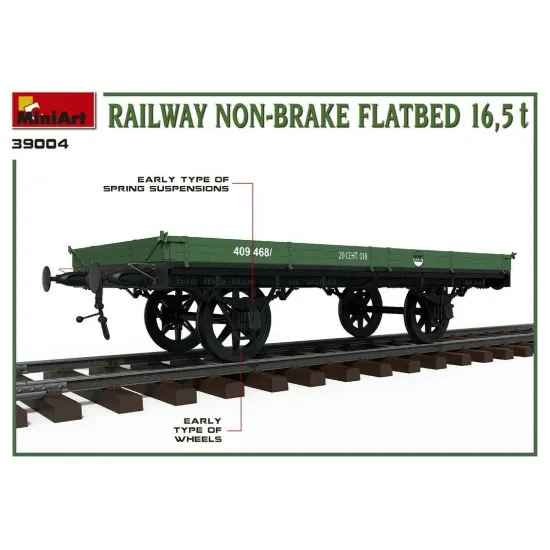 Miniart 39004 - 1/35 Railway non-brake Platform 16.5t. Plastic Model Kit