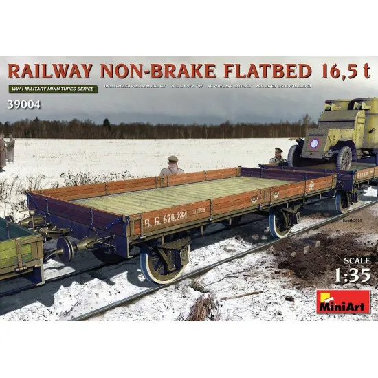 Miniart 39004 - 1/35 Railway non-brake Platform 16.5t. Plastic Model Kit