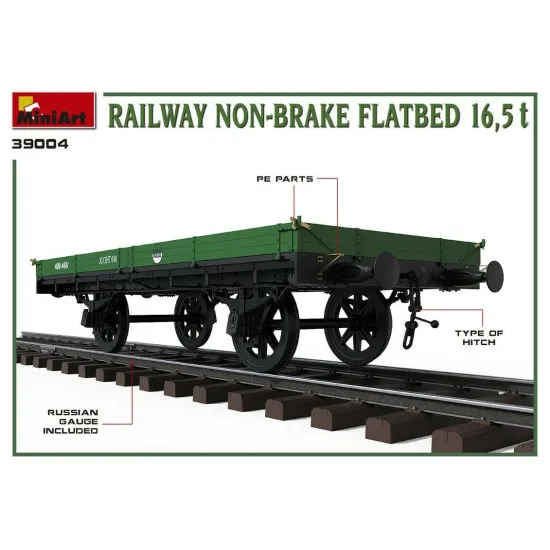 Miniart 39004 - 1/35 Railway non-brake Platform 16.5t. Plastic Model Kit