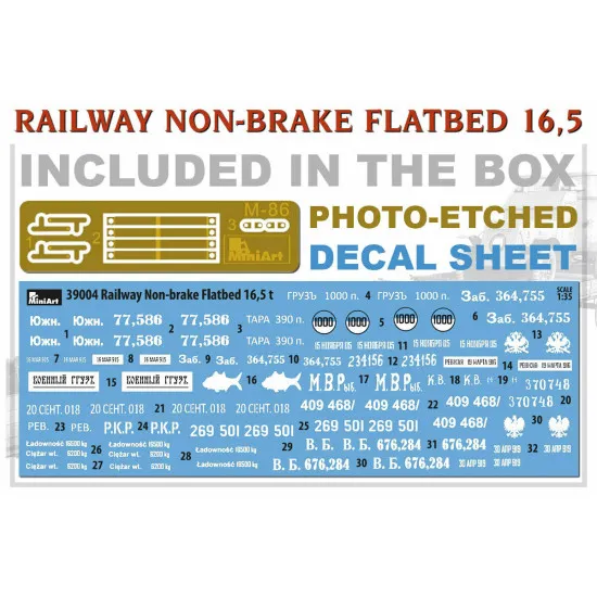 Miniart 39004 - 1/35 Railway non-brake Platform 16.5t. Plastic Model Kit