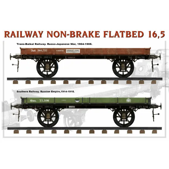 Miniart 39004 - 1/35 Railway non-brake Platform 16.5t. Plastic Model Kit