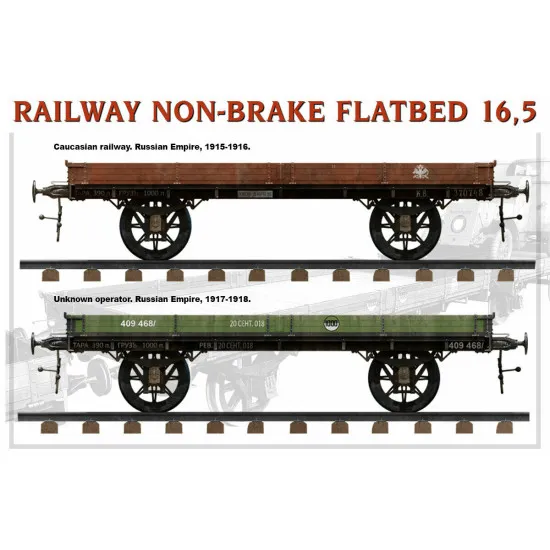 Miniart 39004 - 1/35 Railway non-brake Platform 16.5t. Plastic Model Kit