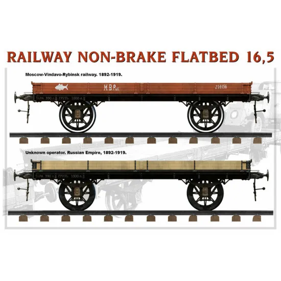 Miniart 39004 - 1/35 Railway non-brake Platform 16.5t. Plastic Model Kit