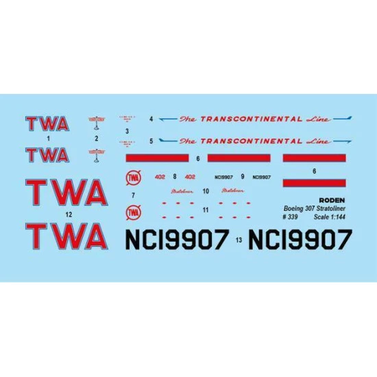 Roden 339 - 1/144 - Boeing 307 Stratoliner (TWA SA-307B) aircraft kit