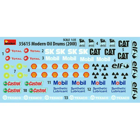 Miniart 35615 - Modern Oil Drums 200L 1/35 Scale Plastic Model Kit
